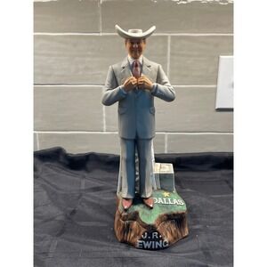 Vintage JR Ewing Dallas Decanter/music box 1980 **top of‎ his hat is missing**